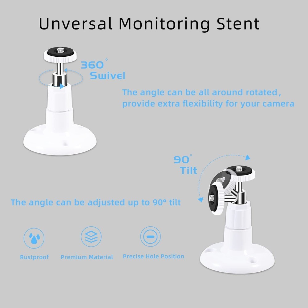 2/4pcs Universal Wall Mount Bracket for Security Camera with 1/4"Screw Connector