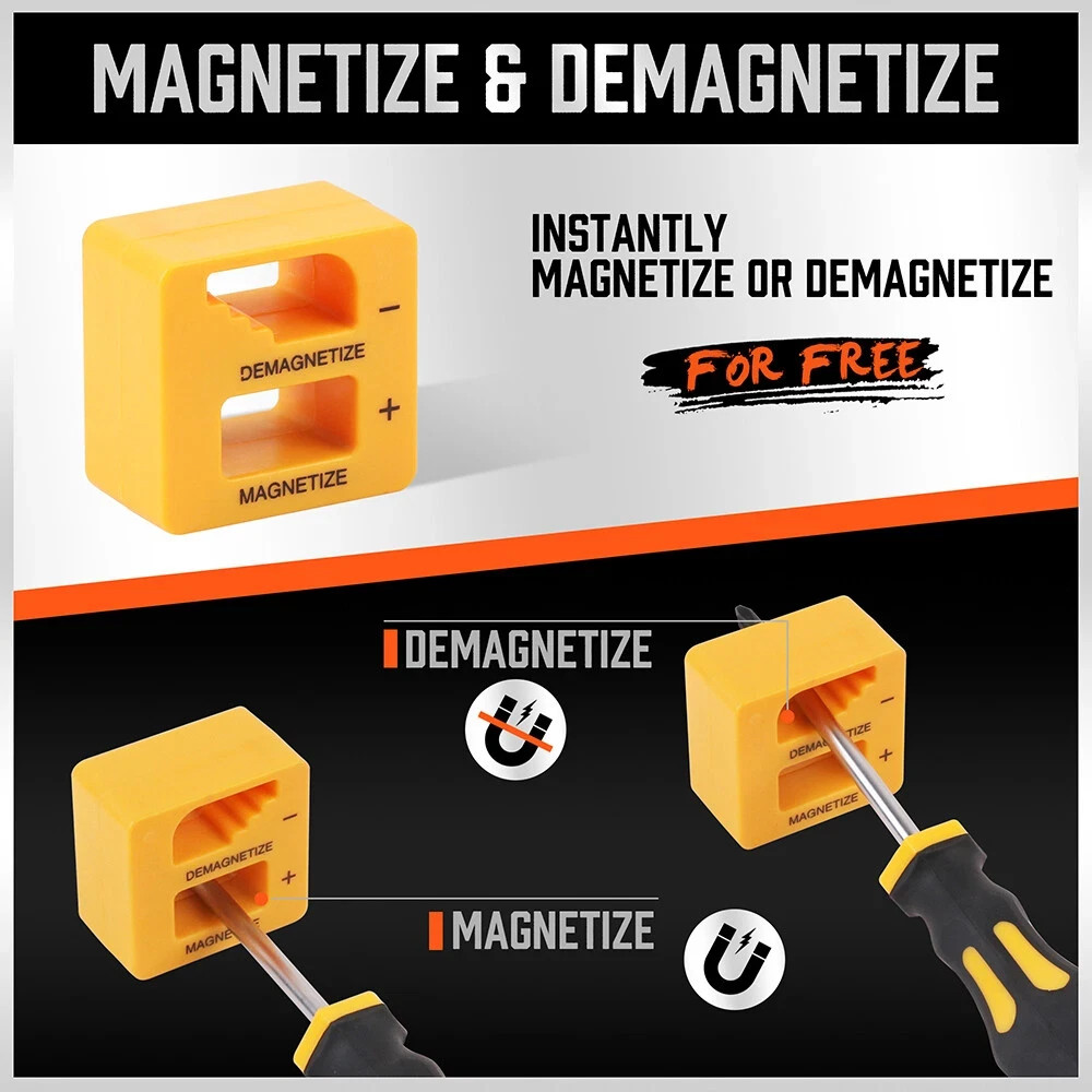 11 Pieces Magnetic Screwdriver Set 5 Phillips 5 Flat Head Tips Magnetizer Tool