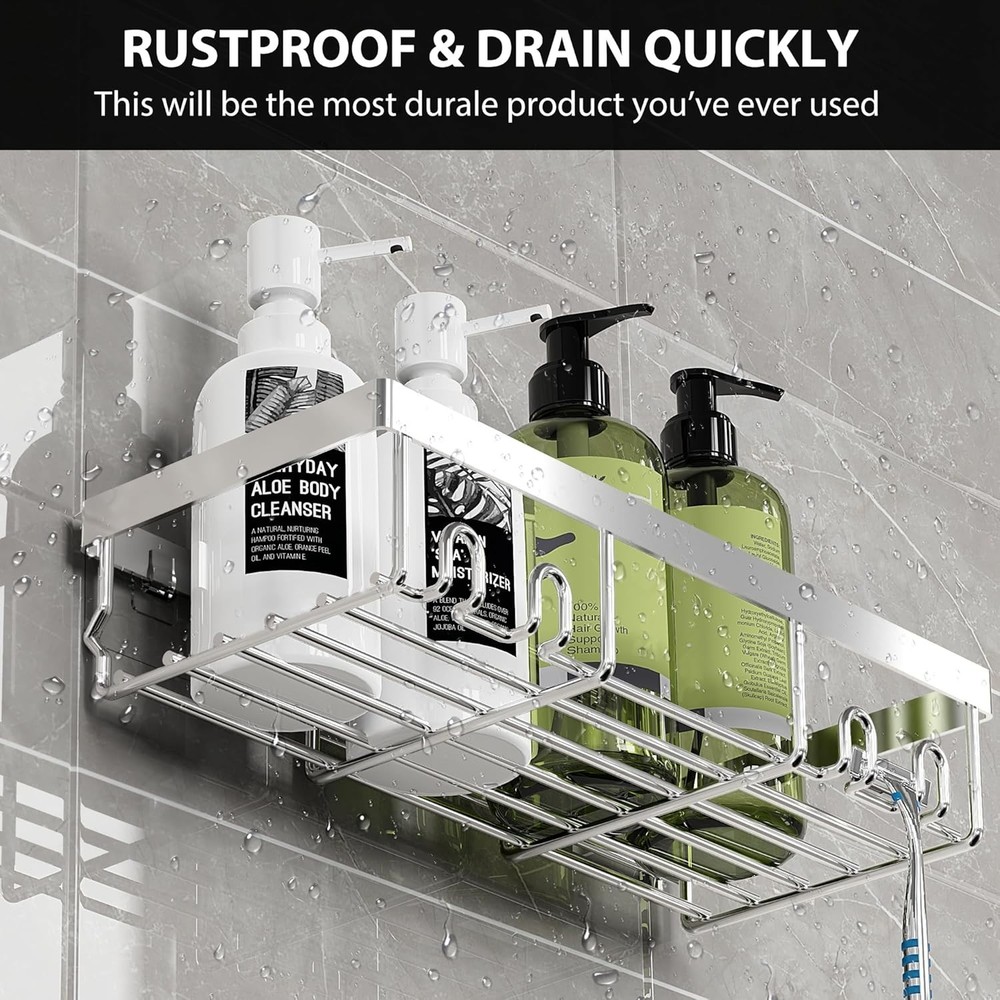 Wall-Mounted Shower Caddy - Durable, Rust-proof, and Space-Saving Design