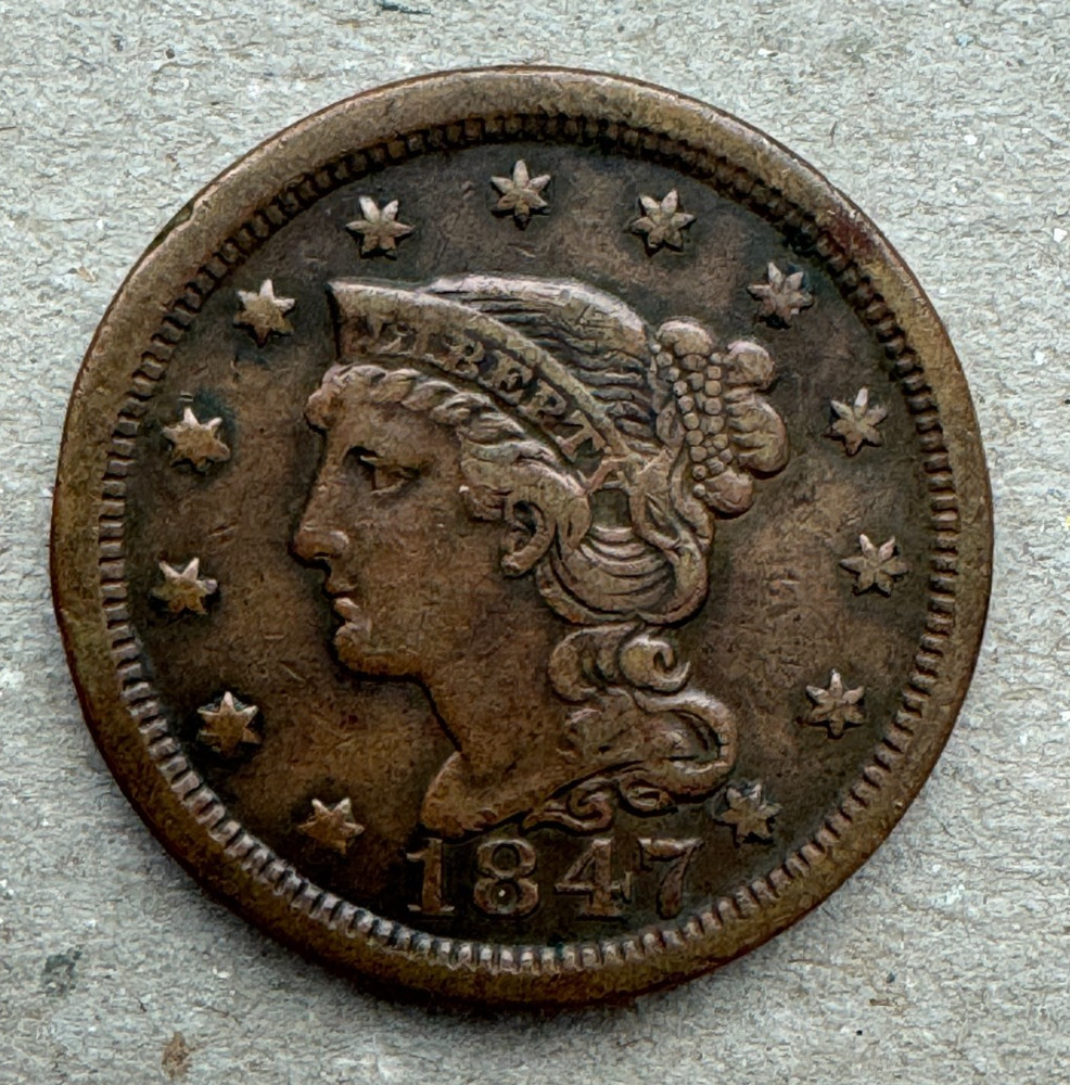 United States, Large Cent, 1847, KM#67