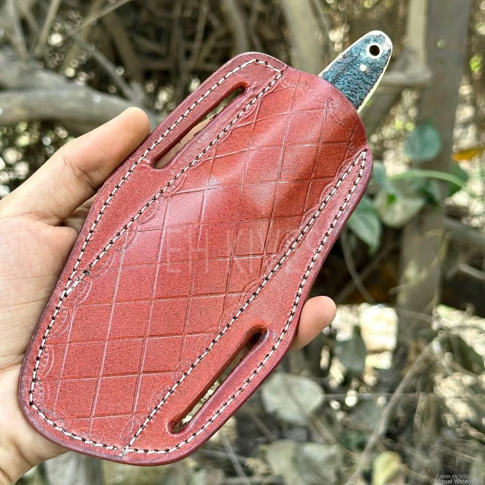 Custom Engraved Pure Leather Belt Loop Sheath for Fixed Blade & Skinner