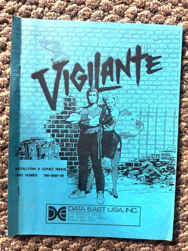 Vigilante Manual Data East Video Arcade Game