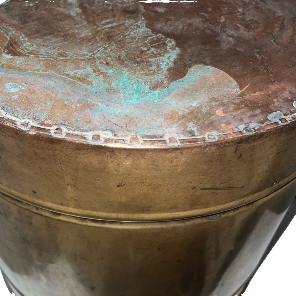 Vintage 19th. Century Brass-Copper Hammered Cache pot