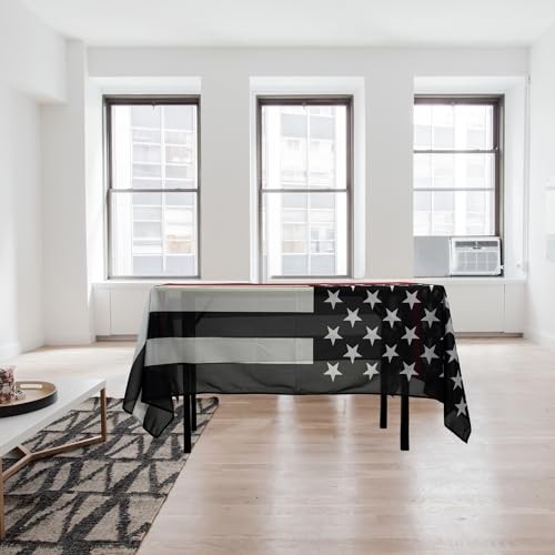 MSFHHA Rectangular Tablecloth Thin Red Line Firemen Firefighter Tablecloth