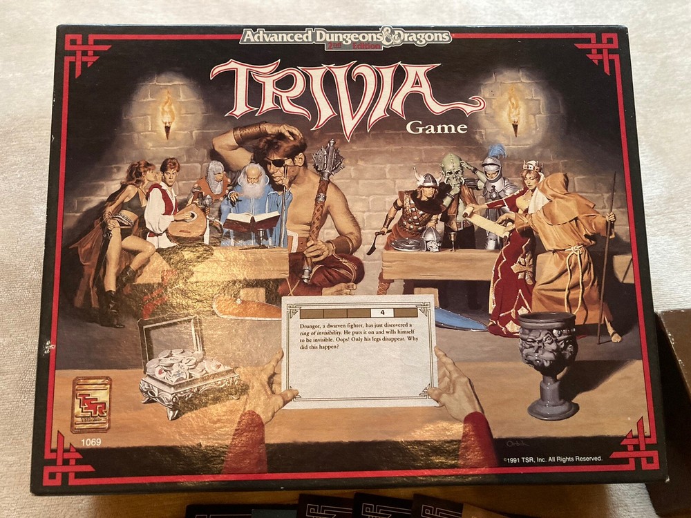 1991 Advanced Dungeons & Dragons 2nd Edition Trivia Game - Complete w Inserts
