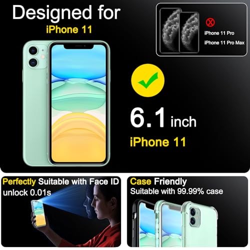 3 Pack Screen Protector for iPhone 11 with 3 Pack Tempered Glass Transparent