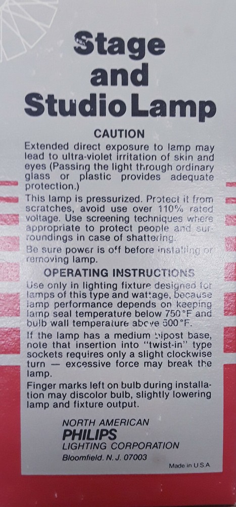 Phillips BKD | 750W 120V Stage and Studio Lamp (New!)