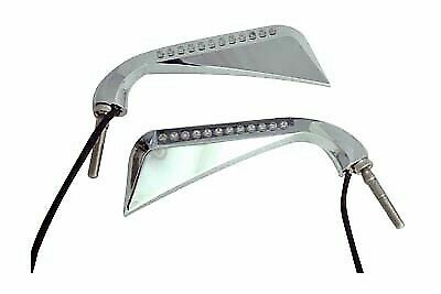 Chrome Evil Eye LED Mirror Set for Harley Davidson by V-Twin