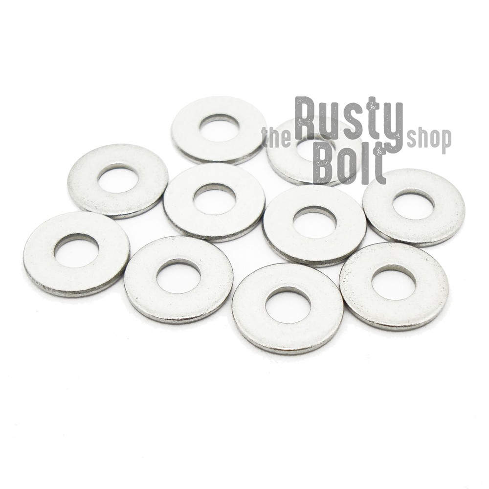 #4 - Flat Washers, A2 304 18-8, Stainless Steel