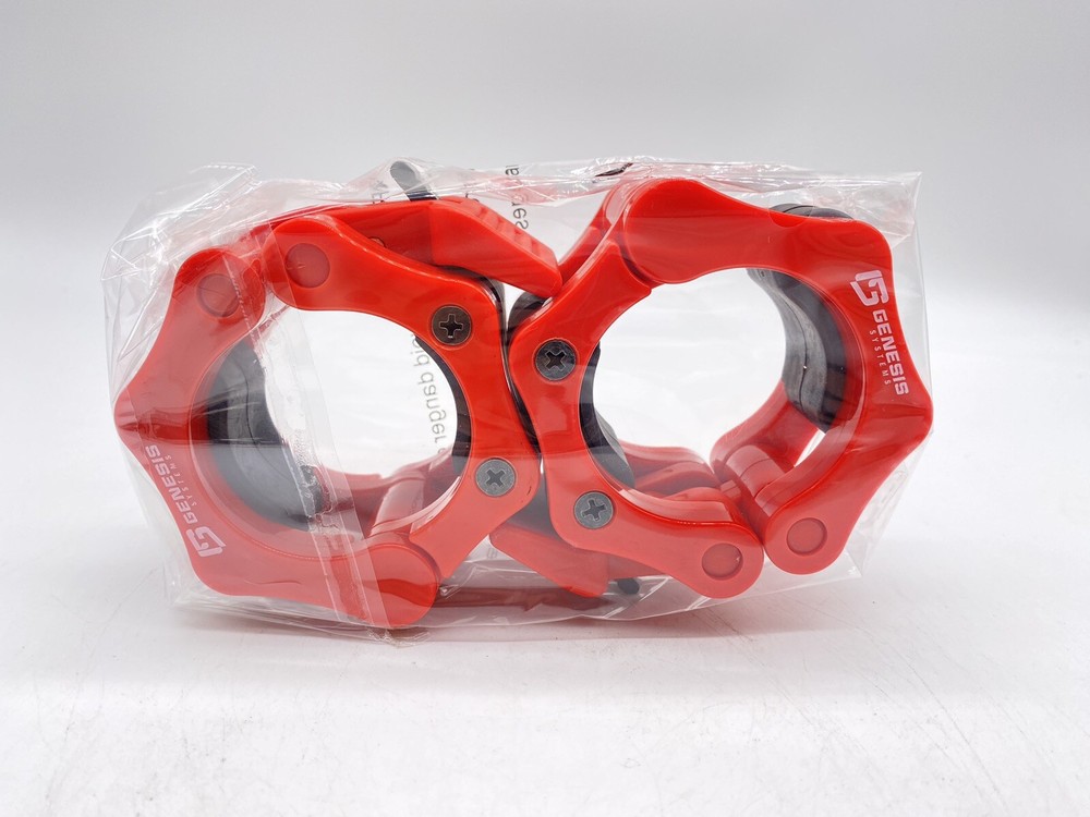 Genesis Systems - 2" Olympic Barbell Clamps - Quick Release - Red
