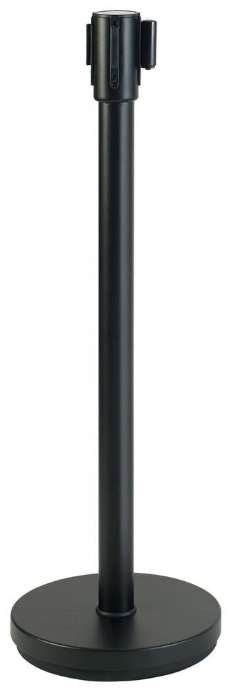 34" Stanchion Post, Black, 6-1/2' Retractable Belt (2 Each)