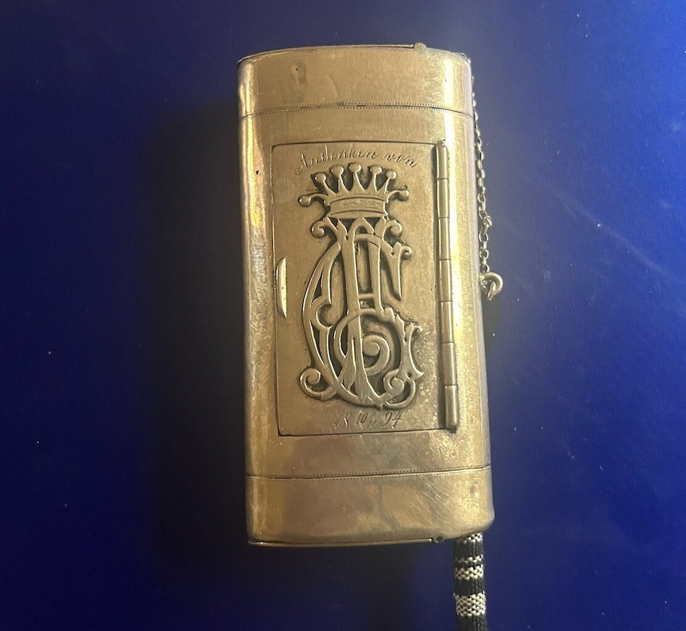 Antique German Silver Cigarette Vesta Case, Custom Made
