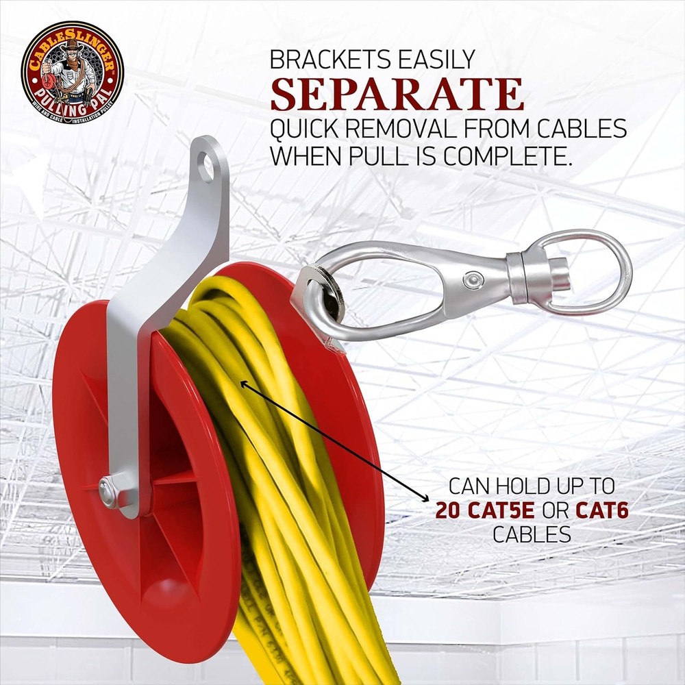 Pulling Pal - Low Voltage & Network Cable Installation Pulley. The Best Cat5e &