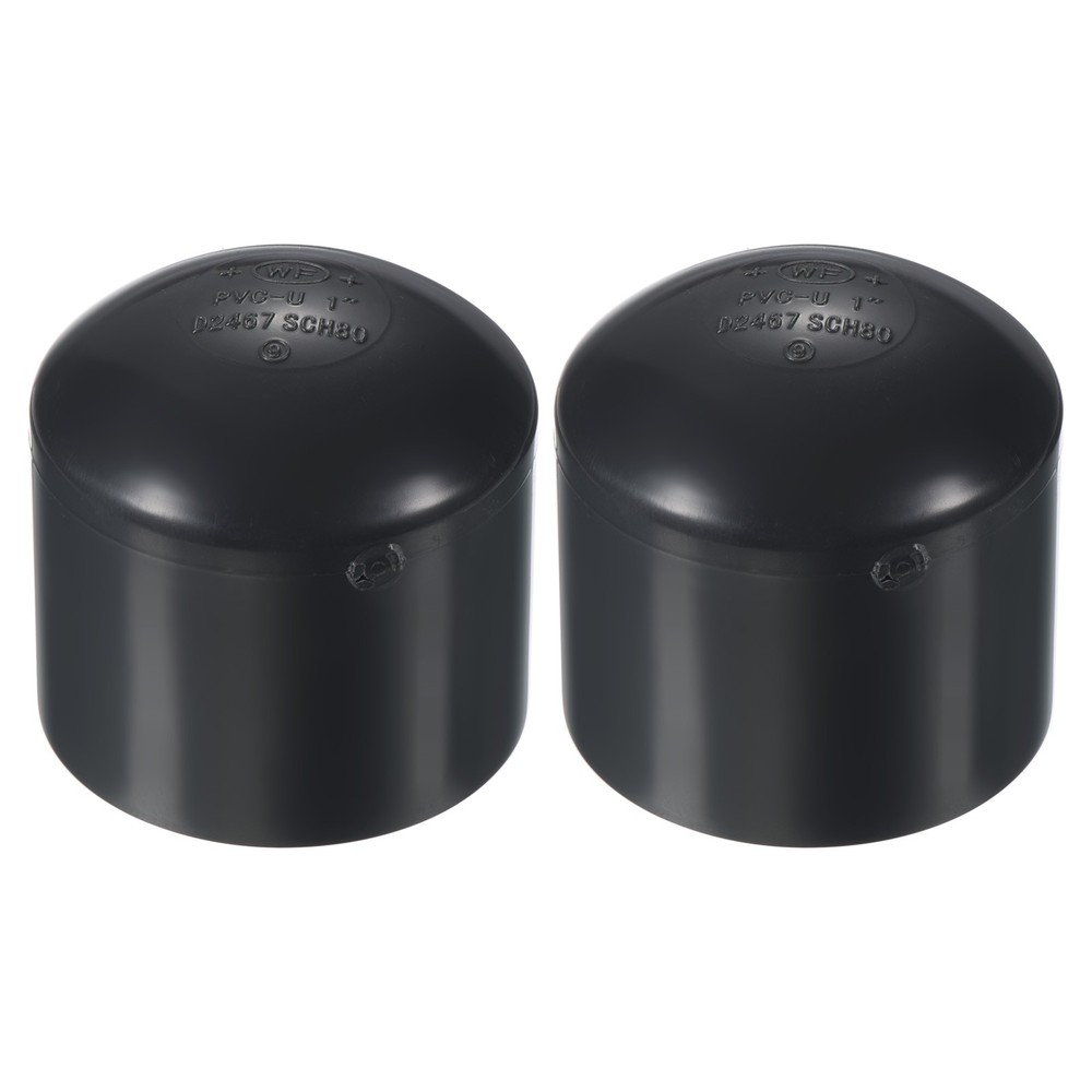 1" UPVC Pipe End Cap Fitting, 2 Pack Plug Socket Adapter Smooth Finish