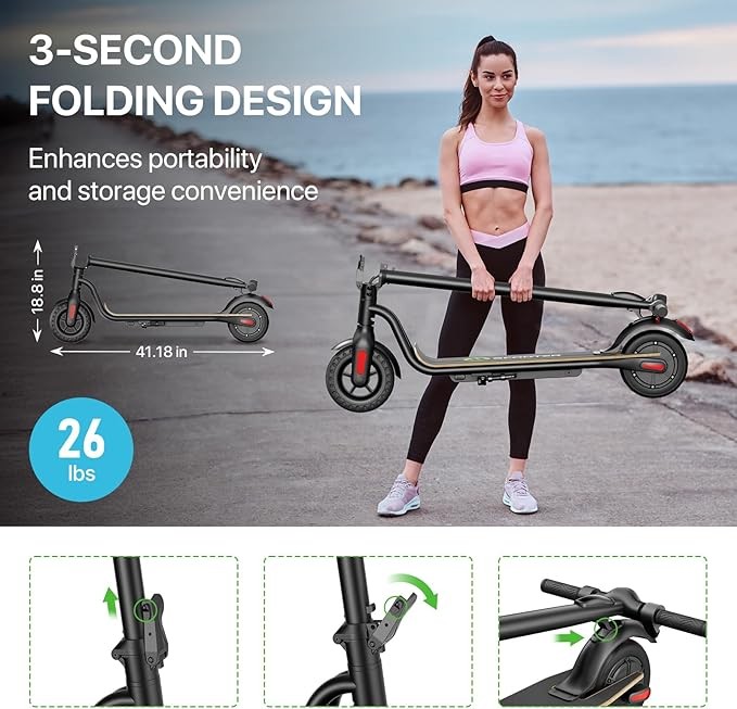 2026 ELECTRIC SCOOTER FOR TEENS KIDS FOLDABLE ADJUSTABLE HEIGHT E-SCOOTER LED
