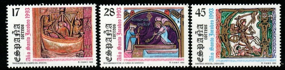 SPAIN SG3214/6 1993 ST.JAMES'S HOLY YEAR MNH