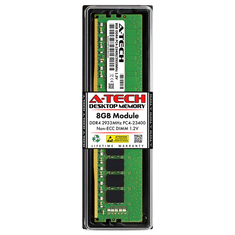 A-Tech 8GB PC4-23400 Desktop DDR4 2933 Non-ECC DIMM 288-pin Memory RAM