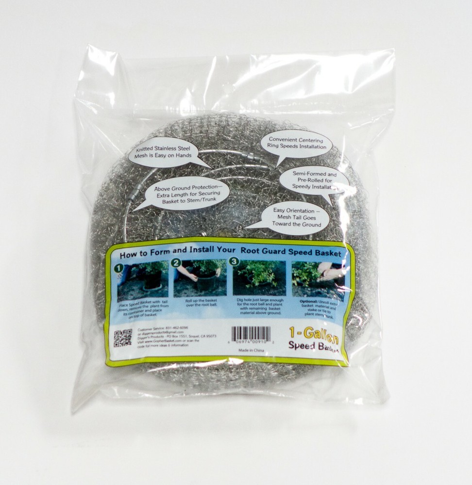 Digger's RootGuardTM Speed Baskets, Gopher Wire Baskets (1-Gallon - 4 Pack) 