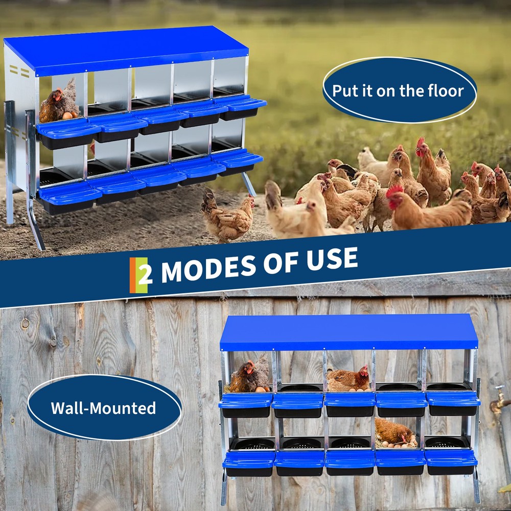 Chicken Nesting Box 10 Compartment Nesting Box Metal Nesting Boxes for Chicken