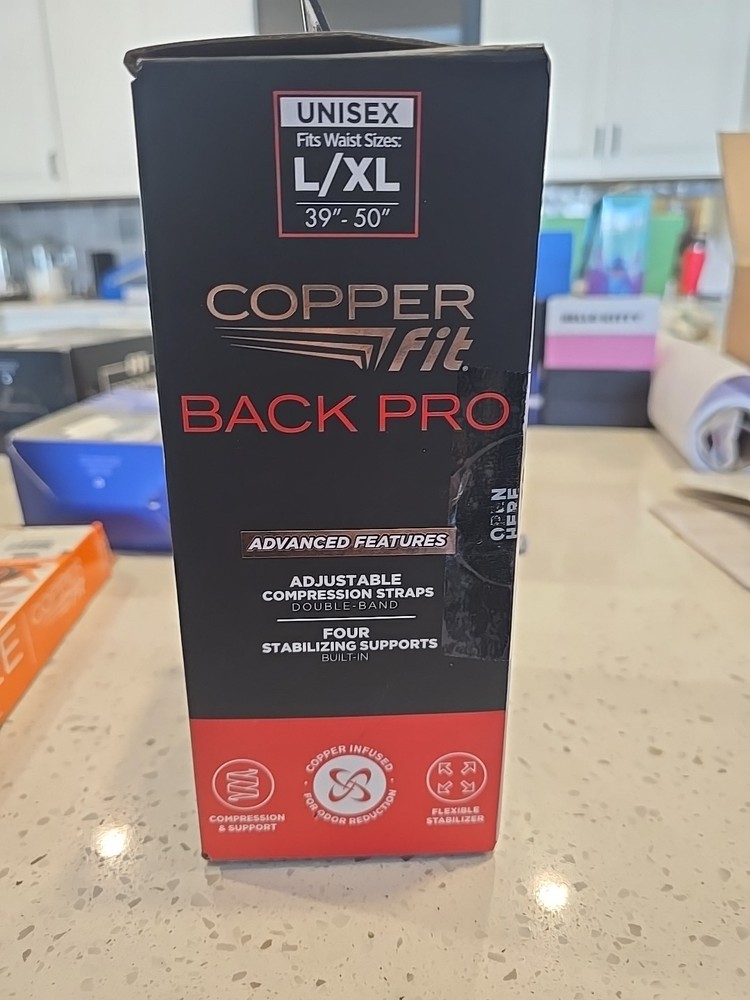 Copper Fit Black Back Pro Compression & Support With Adjustable Straps L / XL