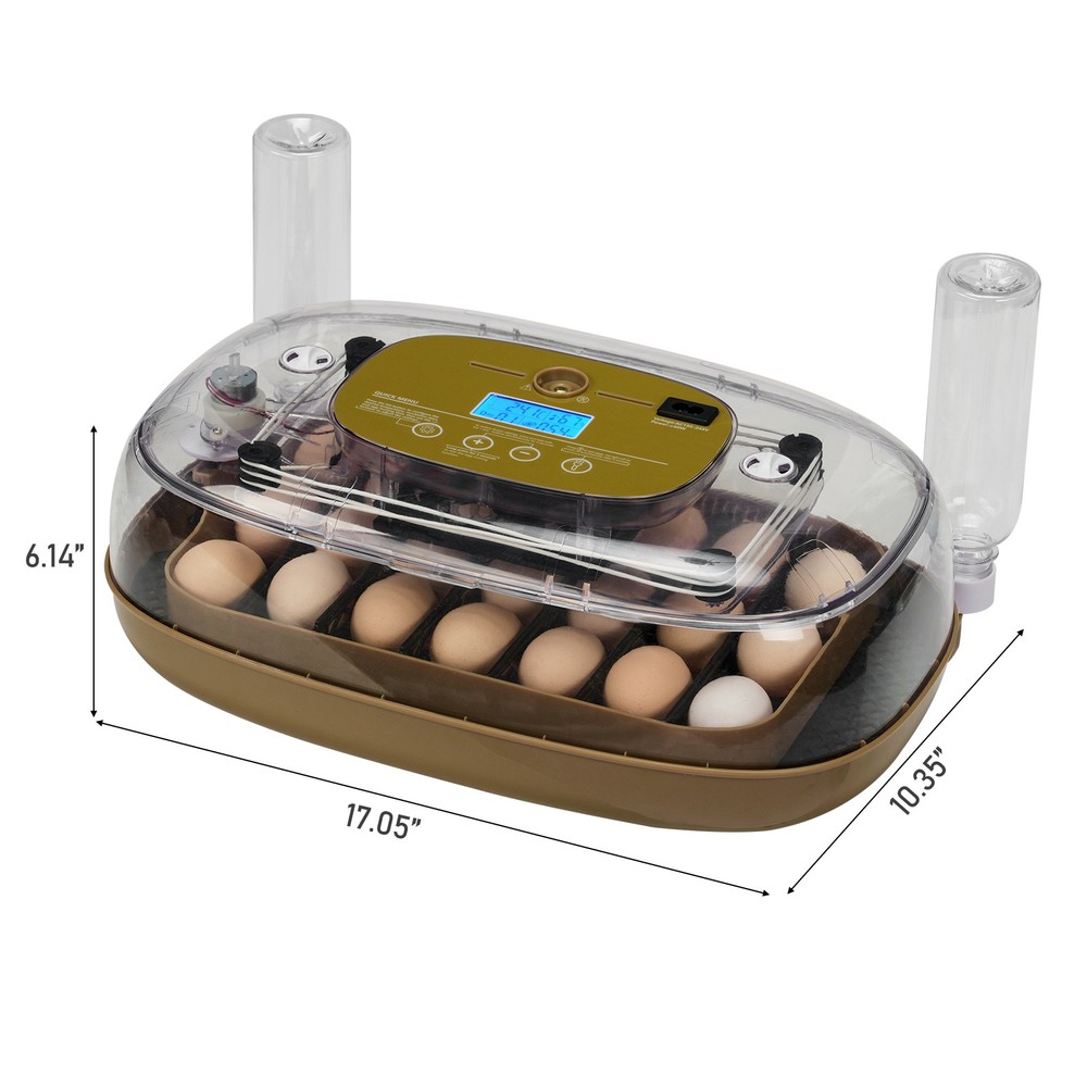 24 Eggs Incubator with Automatic Egg Turning, Temperature & Humidity Control, Ex