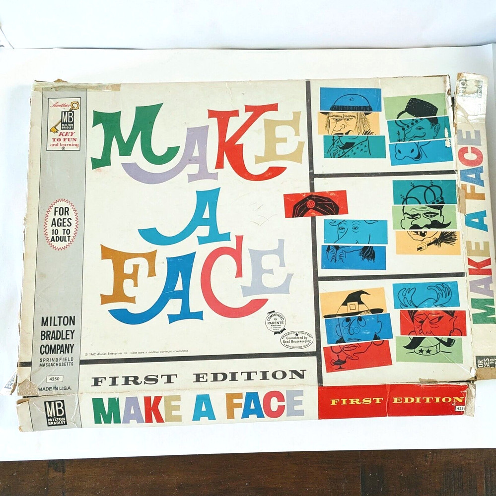 1962 Game Make A Face Milton Bradley