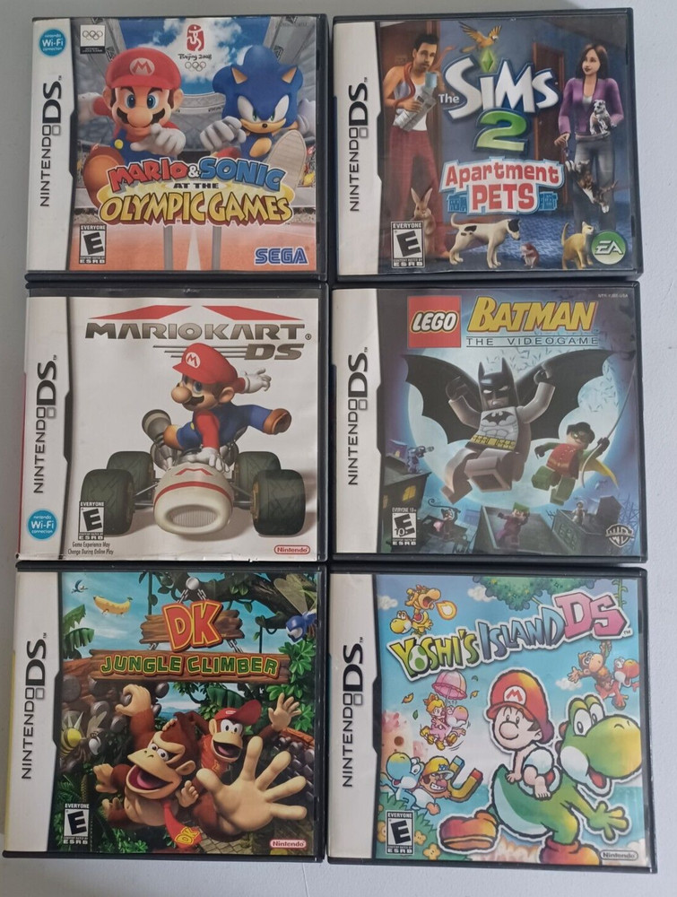 6 Nintendo DS game Cases and notice