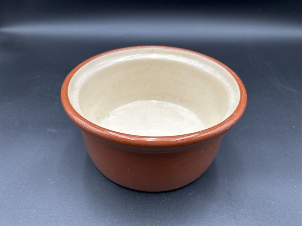 Ceramic Covered Baking Dish, Red/Brown Glaze, White Inside & Accent