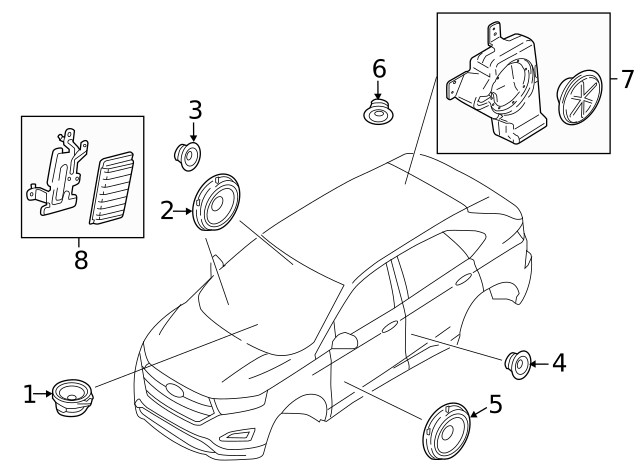 Genuine Ford Inst Panel Speaker ET4Z-18808-G