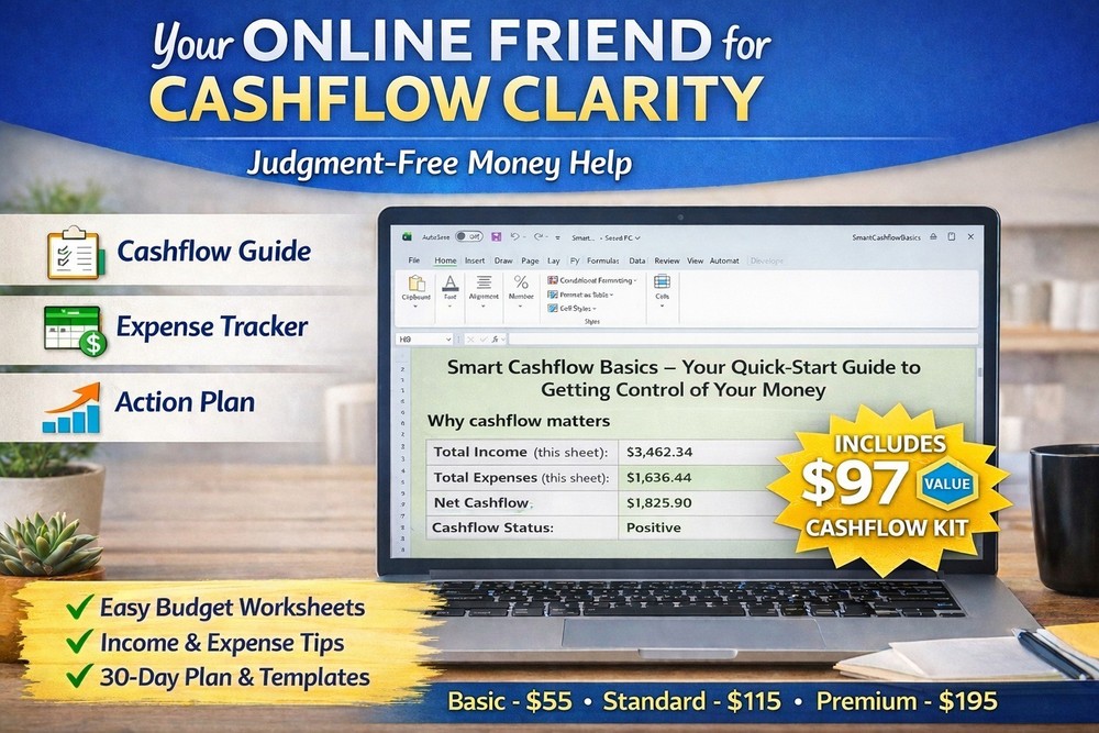 Budget Planner USB + Cashflow Coaching | Expense Tracker Cashflow Projection