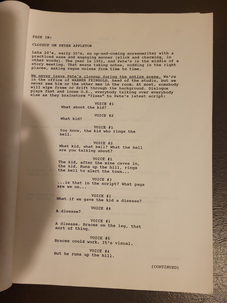 The Bijou Script | Frank Darabont Revised Draft Oct 2000 | The Majestic