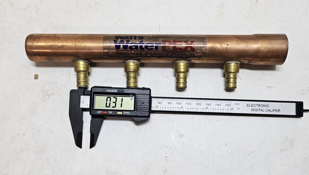 Watts LFWPCM1-M4-08 Copper Manifold Closed End x 1" Swedged End