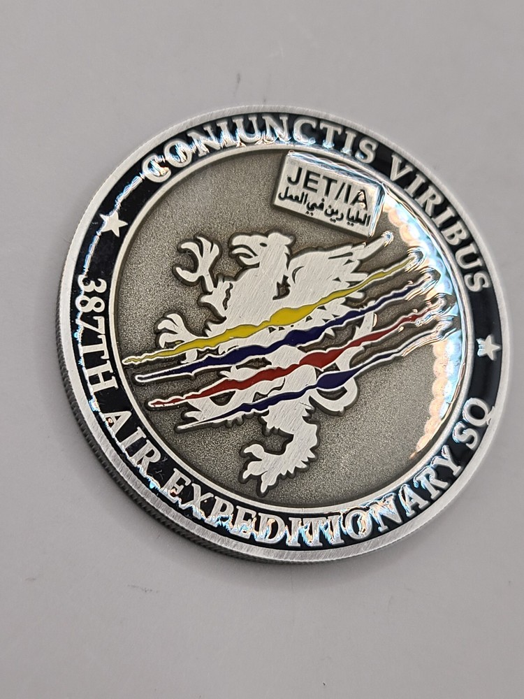 387th Air Expeditionary Squadron JET/IA 2" Challenge Coin