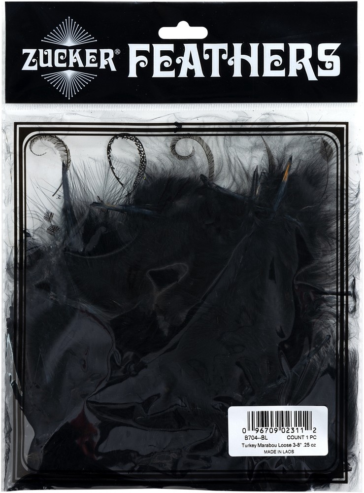 Zucker Marabou Feathers .25oz-Black