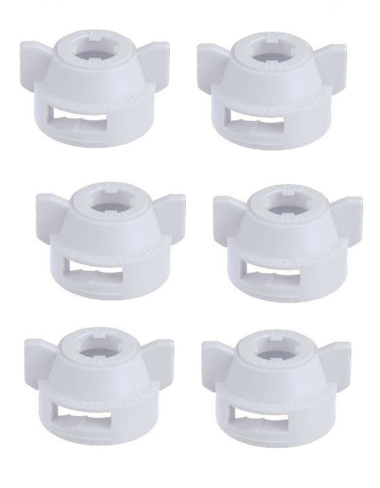 Pack of 6 - Quick TeeJet White Nylon Cap For Flat Spray Tips w/ 2 Patterns