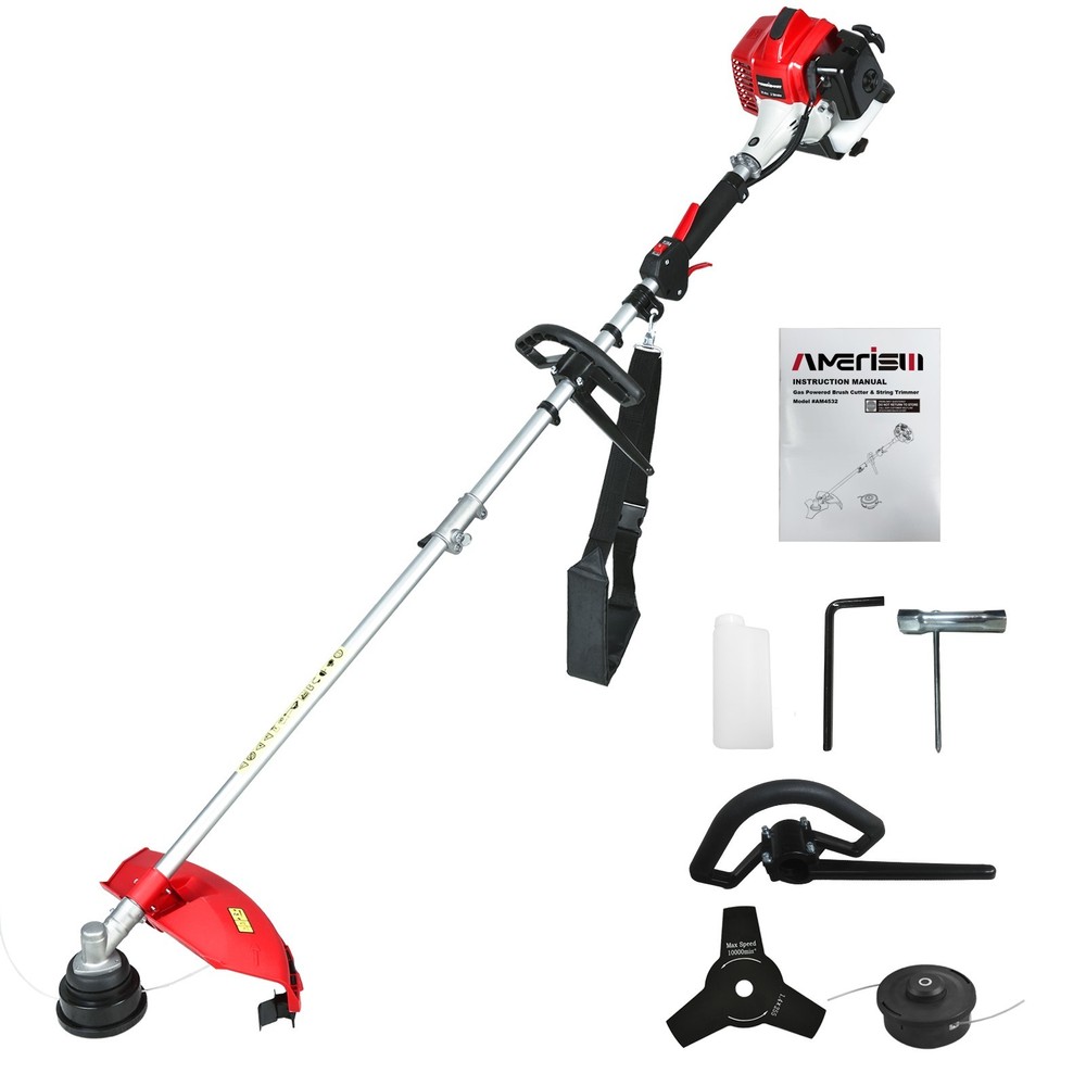 25.4cc 2-Cycle Gas Powered 2-in-1 Brush Cutter & String Trimmer