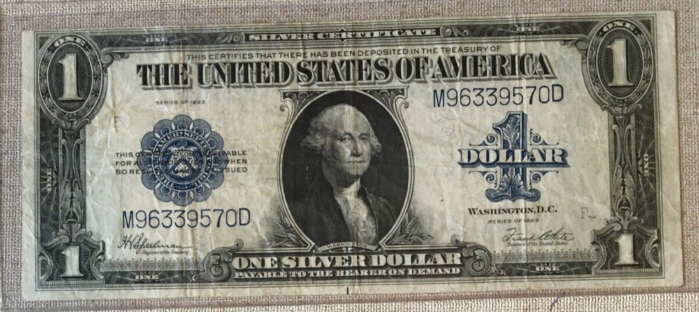 1923 $1 SILVER CERTIFICATE US LARGE NOTE, SPEELMAN/WHITE              9301