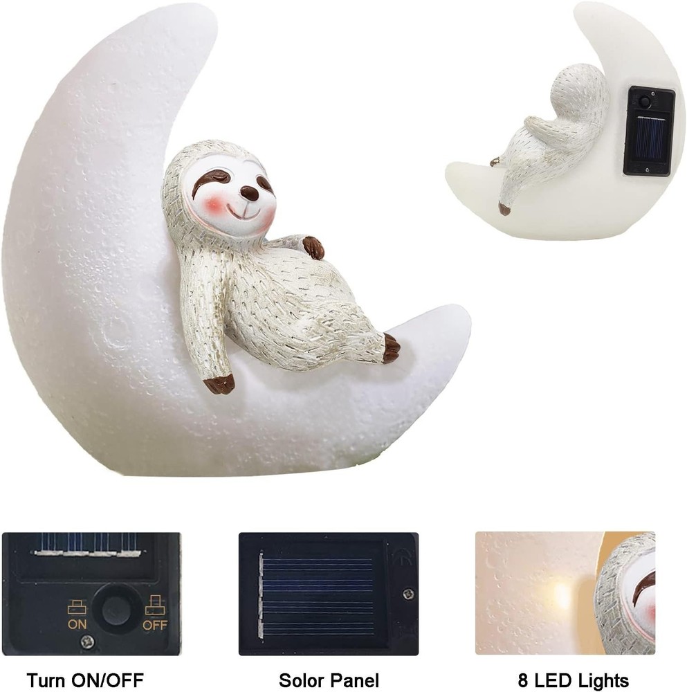 solar sloth on moon led lights
