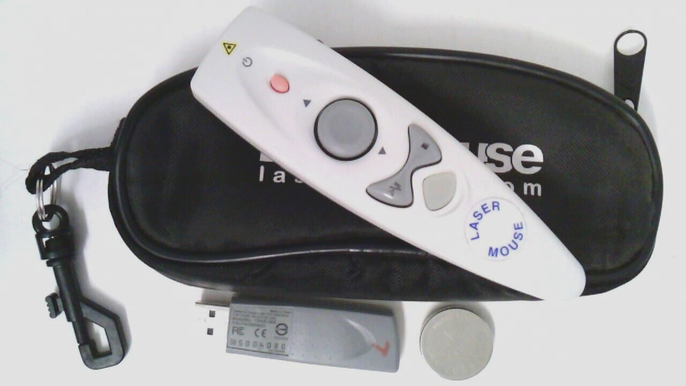 Laser Mouse~Presentation Remote~Mac/ Windows~Tested-Works~With Case~2 Batteries
