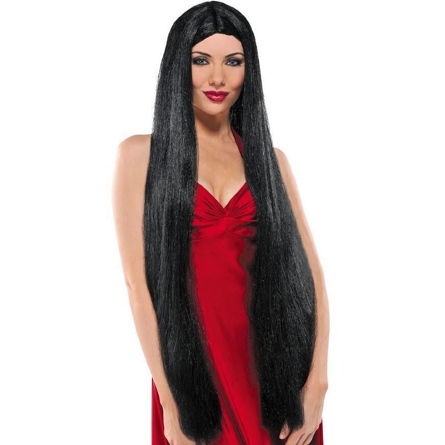 60 inch Black Halloween Costume Wig