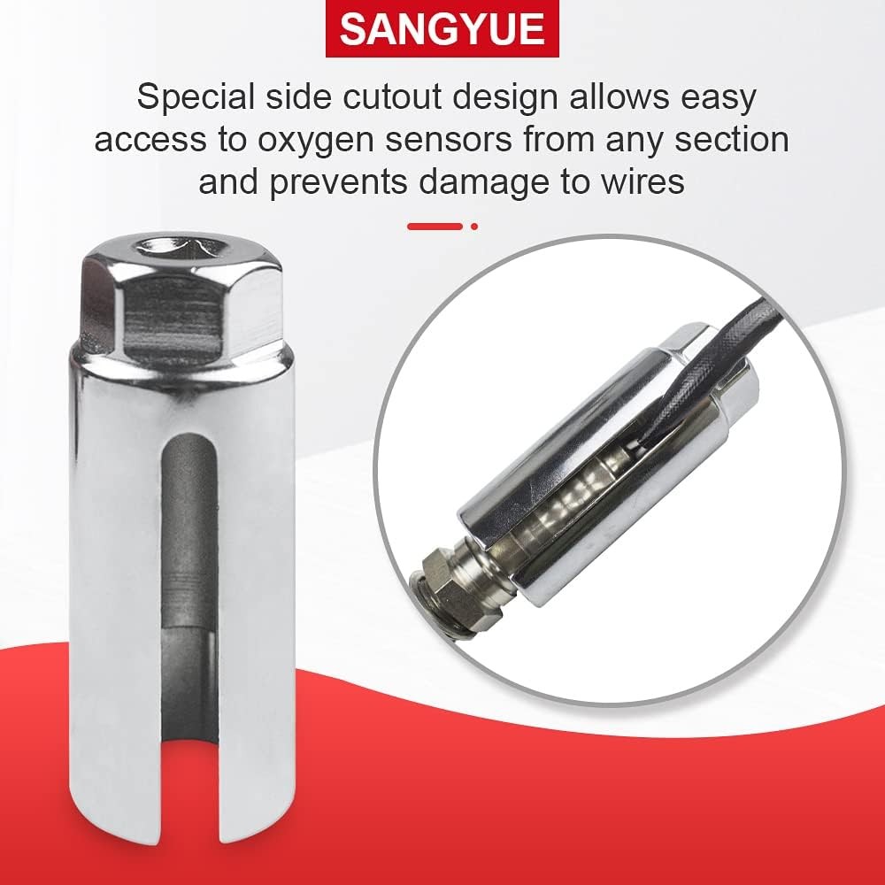 Oxygen Sensor Socket Wrench Thread Chaser 02 Remover Tool Offset Red