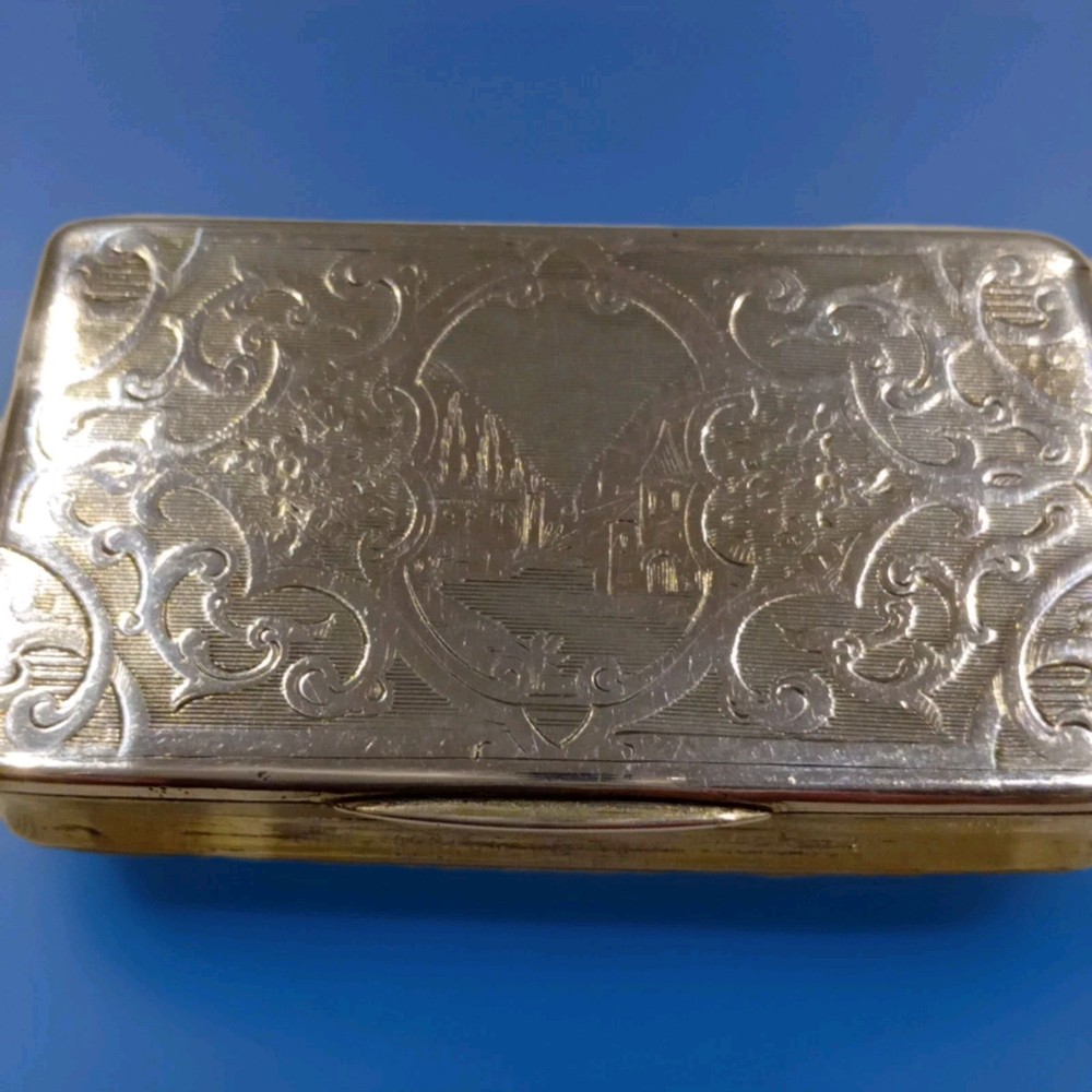 Solid Silver Antique Snuff Box Circa 1830 Vienna Nathan Oppenheim.