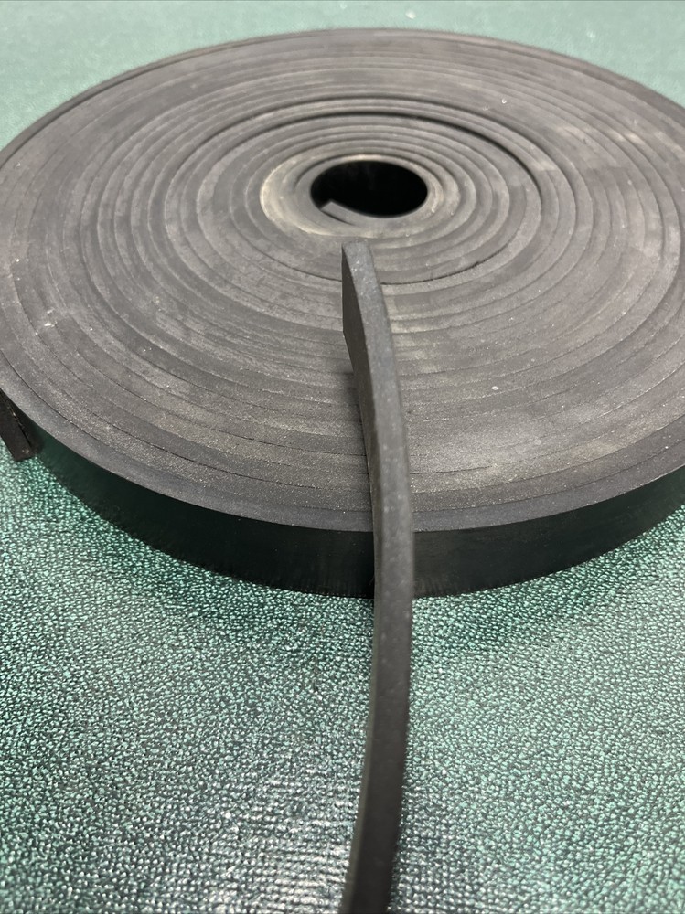 3/16” Neoprene Rubber Solid Flex Flat Strapping 1-3/16” W X 3/16” Thick X 32 Ft