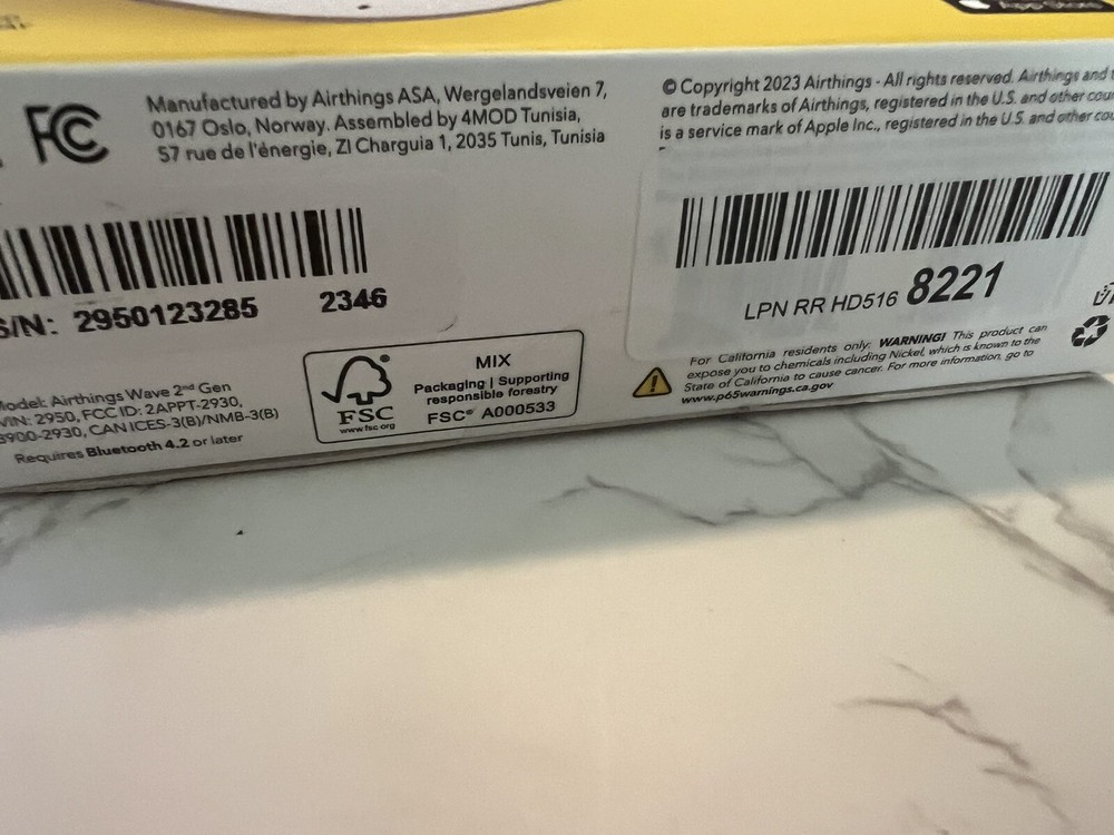 Airthings 2950 Smart Radon Detector - White