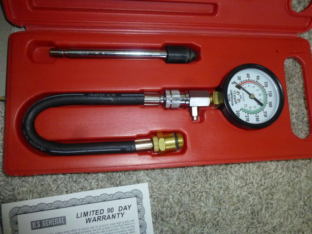 U.S. General Compression Tester With Quick Disconnect 92720 Excellent In Box