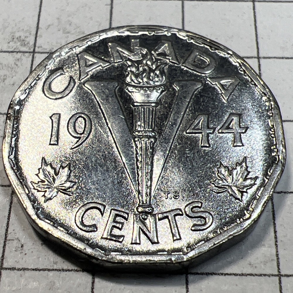 1944 Canada Five Cent Coin - Free Shipping
