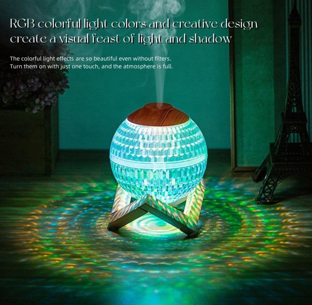 Crystal Ball Bedroom Night Light Humidifier, Transparent Shell