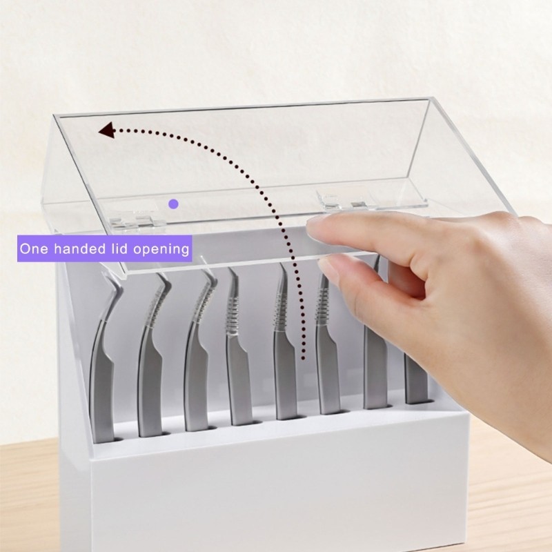 Tweezers Organizer Display Case with 8 Slots Compact Storage Space Saving
