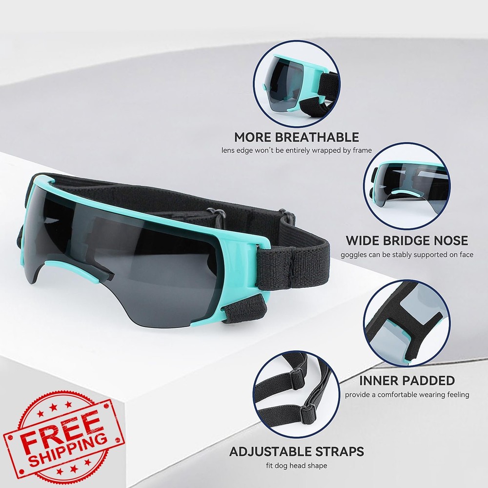 Billionchains Blue Small Dog Goggles Anti-UV Windproof