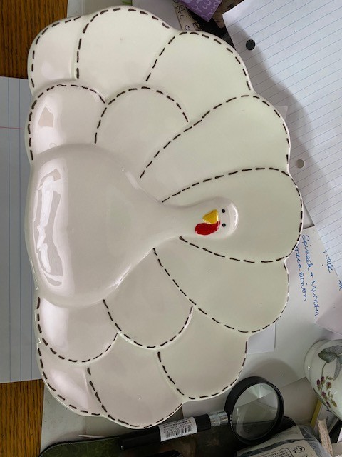 8 x 12 Transpac Dolomite Turkey platter Exc Condition